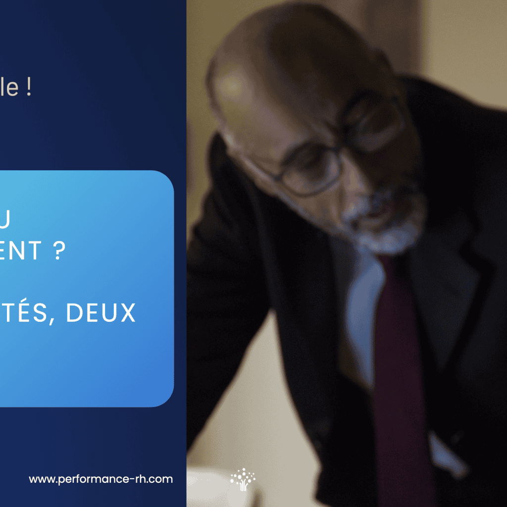 Un manager s’adresse à une collaboratrice en soirée, illustrant la différence entre conflit professionnel et harcèlement moral.
