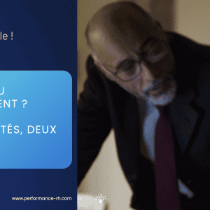 Un manager s’adresse à une collaboratrice en soirée, illustrant la différence entre conflit professionnel et harcèlement moral.