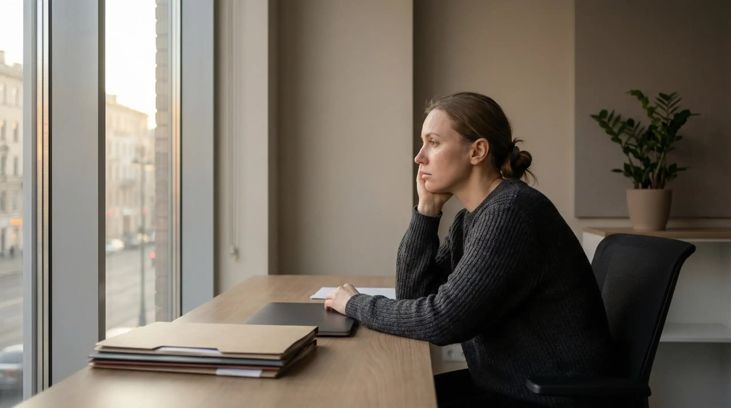 Manager confrontée à une charge mentale silencieuse au travail, illustrant les risques psychosociaux et les signaux faibles de désengagement