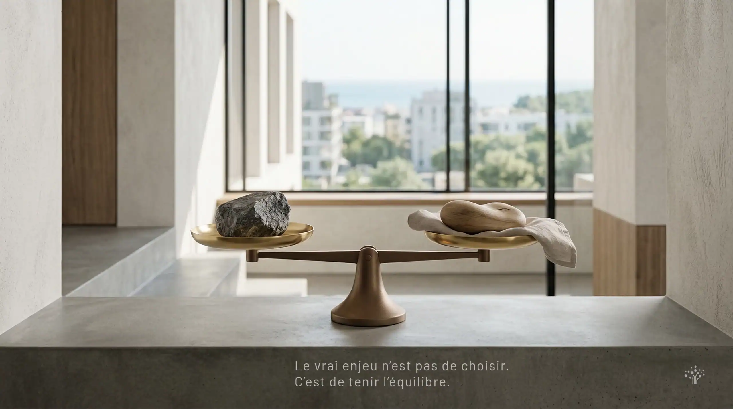Balance symbolisant l’équilibre entre performance économique et performance sociale dans l’entreprise