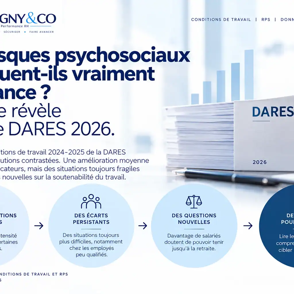Risques psychosociaux et conditions de travail : analyse des résultats de l’étude DARES 2026 sur les évolutions depuis 2016.
